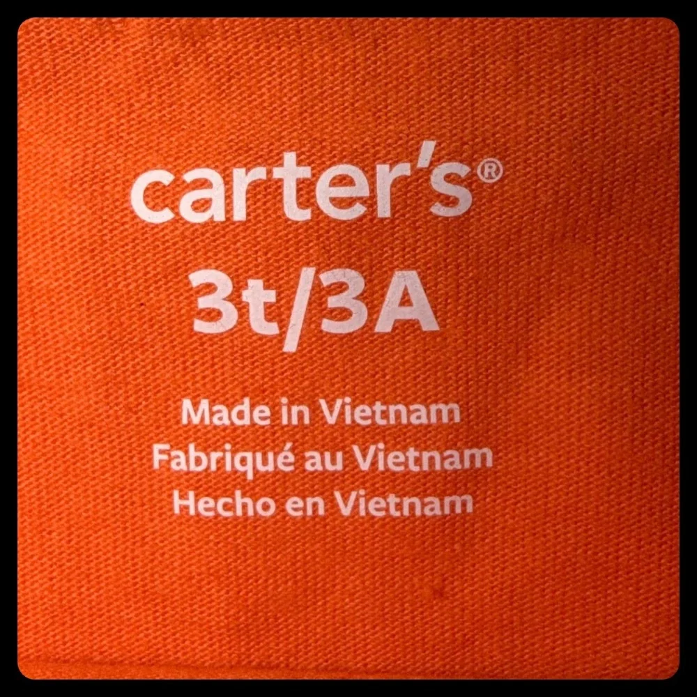 Carter's Peplum Top Kids 3T Orange Trick or Treat Halloween Shirt